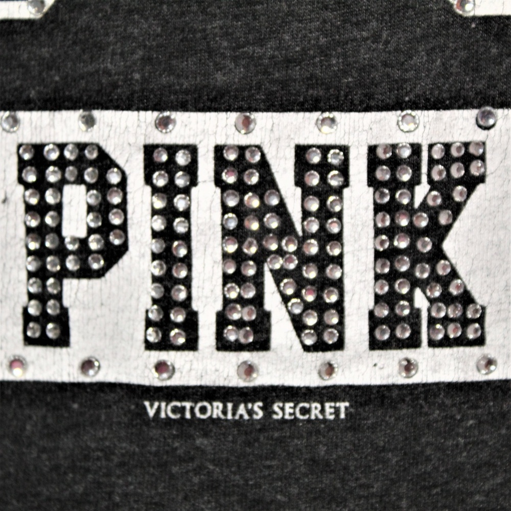 Victoria's Secret Pink T shirt distressed w bling